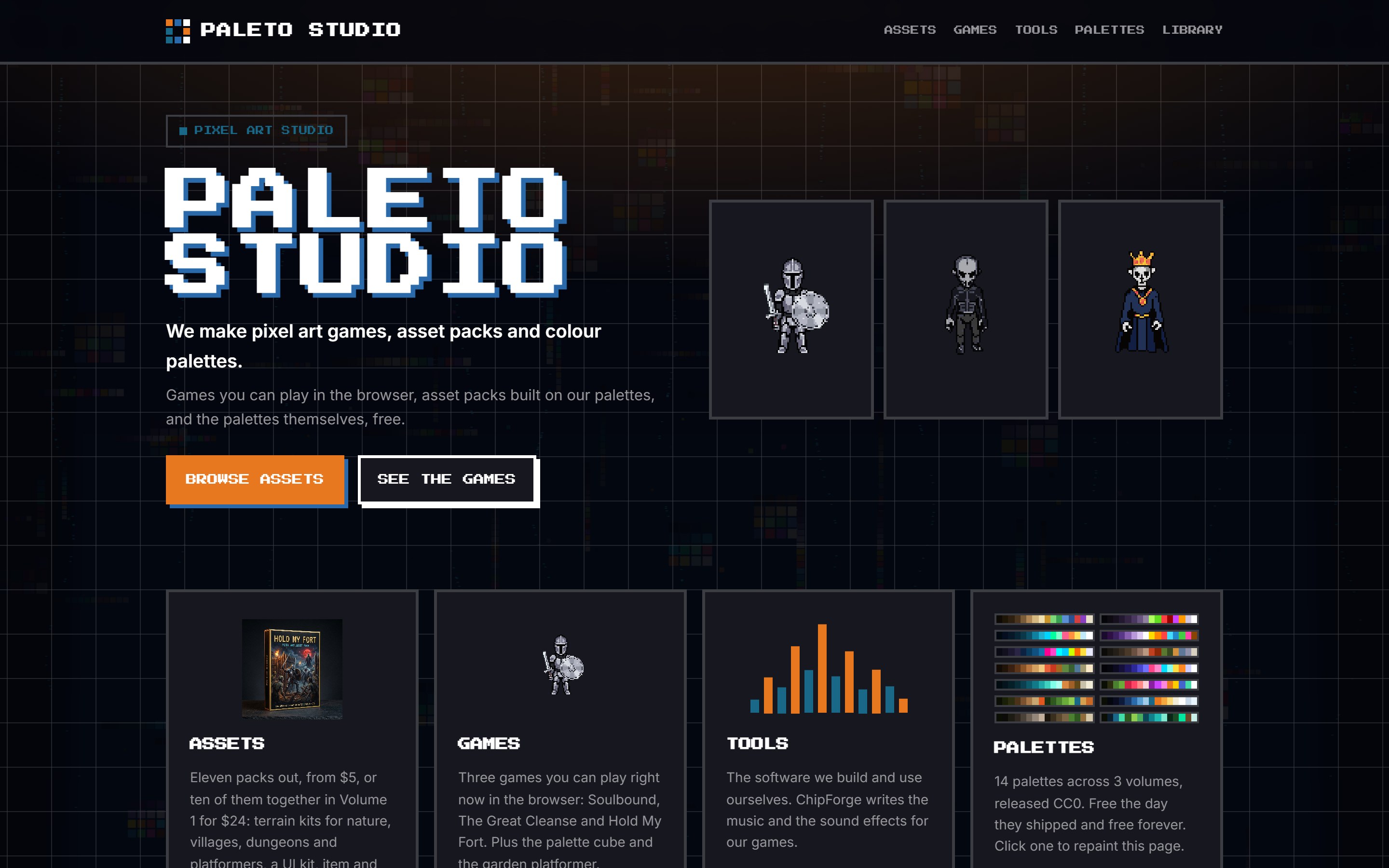 The Paleto Studio website